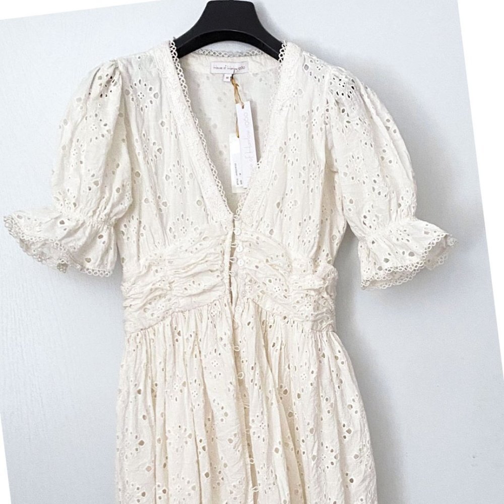 House of Harlow 1960 white eyelet midi dress